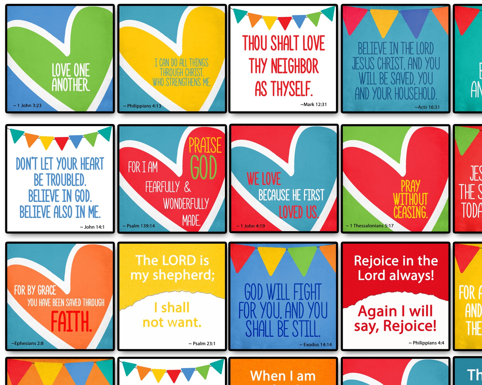 Bible Memory Verse Cards for Kids Printable Scripture Cards | Etsy