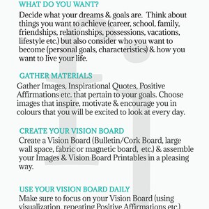 Kids Printable Vision Board Kit, Homeschool Worksheets for Kids, Goal ...