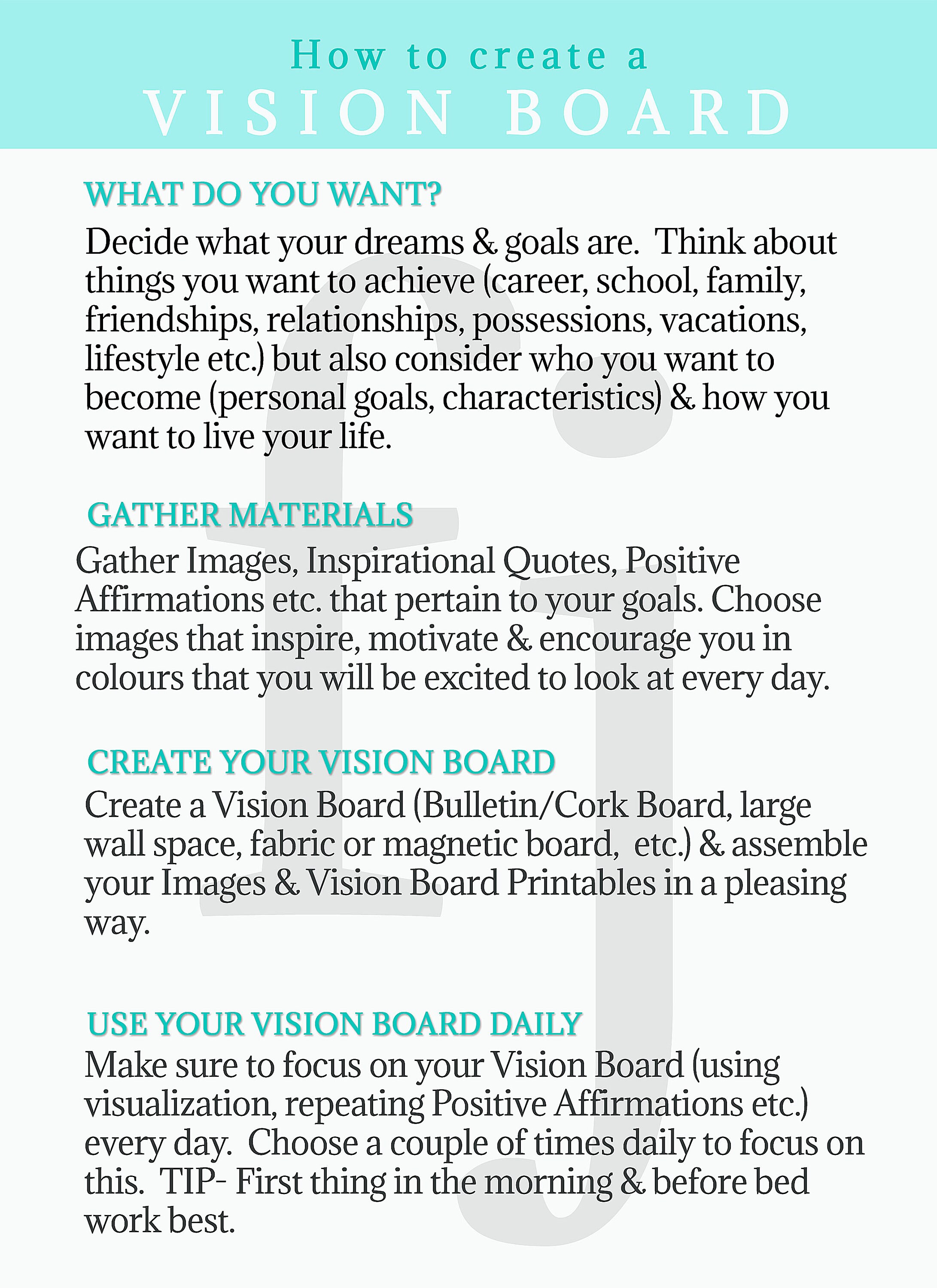 Kids Printable Vision Board Kit, Homeschool Worksheets for Kids, Goal ...
