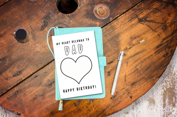 Printable Birthday Card for Dad from Daughter Son Instant | Etsy