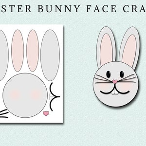 May include: Printable Easter bunny face craft with instructions. Cut out the pieces and glue them together to make a cute bunny face.