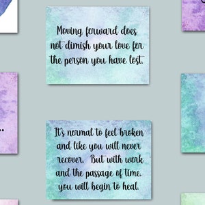 Grief Affirmation Cards, Printable Therapy Cards with Grief Quotes, Sympathy gift for widow, Loss of Mother gifts, Death of loved one image 9