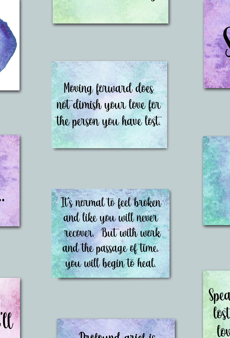 Grief Affirmation Cards, Printable Therapy Cards with Grief Quotes, Sympathy gift for widow, Loss of Mother gifts, Death of loved one image 9