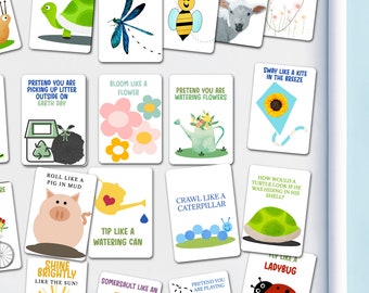 Spring Movement Cards for Kids: Gross Motor Skills Activity, Sensory Break (Digital Download)