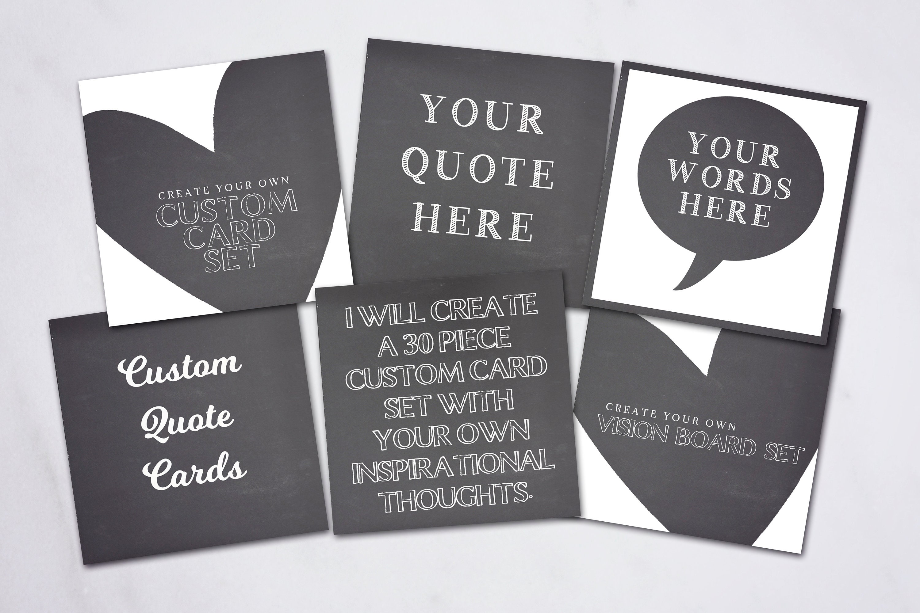 Custom Inspirational Quote Cards, Positive Affirmation Cards, Vision ...