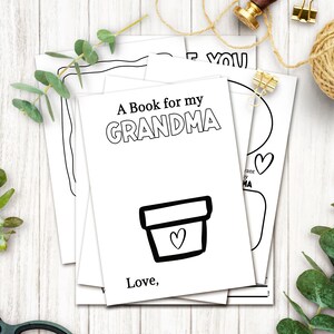 Printable Grandma Book, Personalized Birthday gift from Grandson, Fingerprint Crafts, Mothers Day Gift for Grandma from Granddaughter,