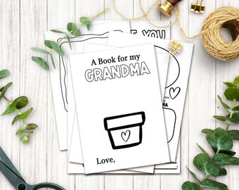 Printable Grandma Book, Personalized Birthday gift from Grandson, Fingerprint Crafts, Mothers Day Gift for Grandma from Granddaughter,