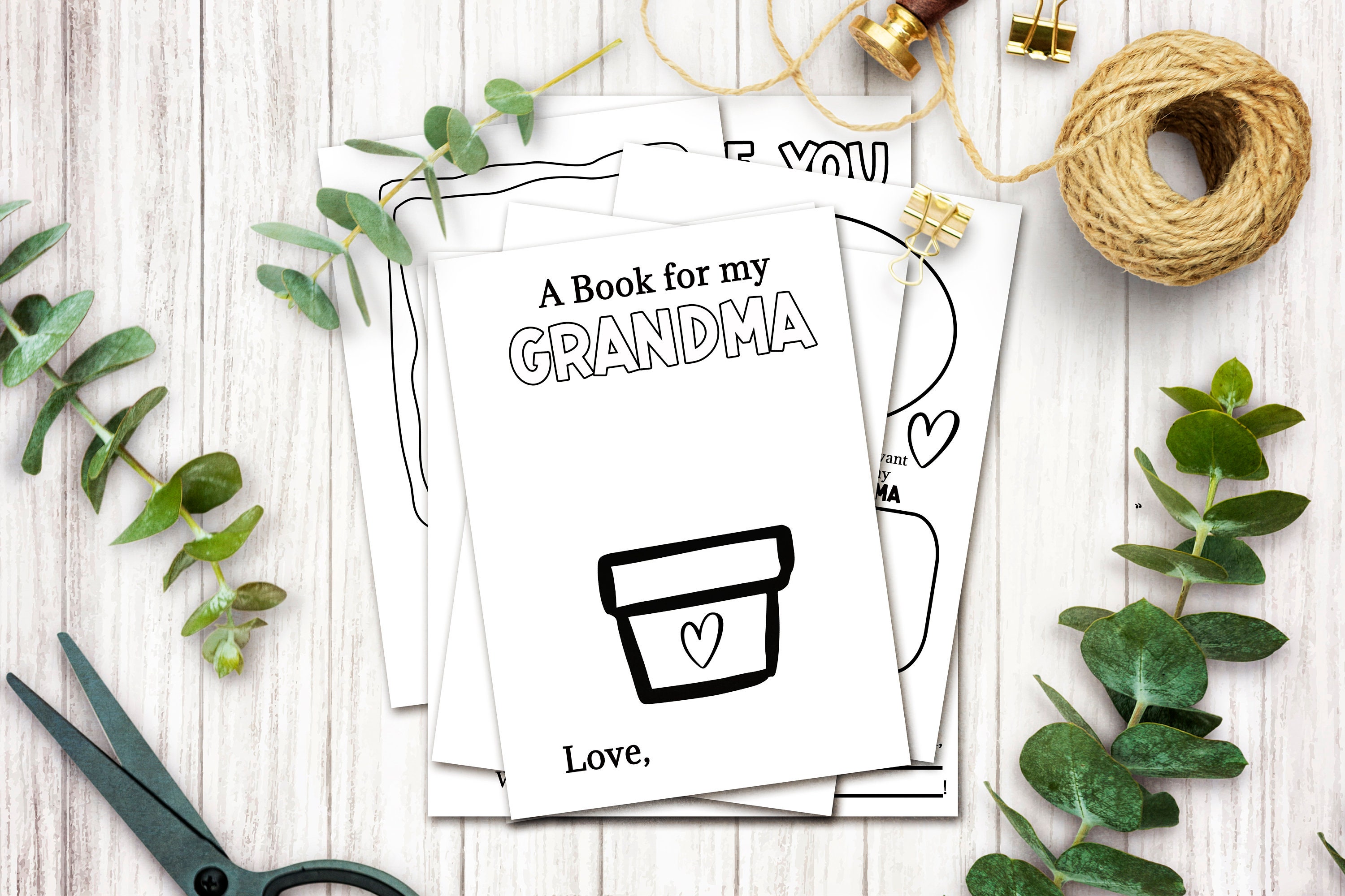 Printable Grandma Book, Personalized Birthday Gift From Grandson