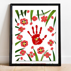 Remembrance Day Craft, Kids DIY Handprint Art, Memorial Day Activity ...