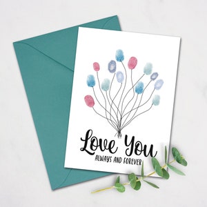 Biglietto di identificazione digitale personalizzato dai bambini, Artigianato stampabile per la festa della mamma dalla nipote, Biglietto di San Valentino dalla figlia, Download istantaneo