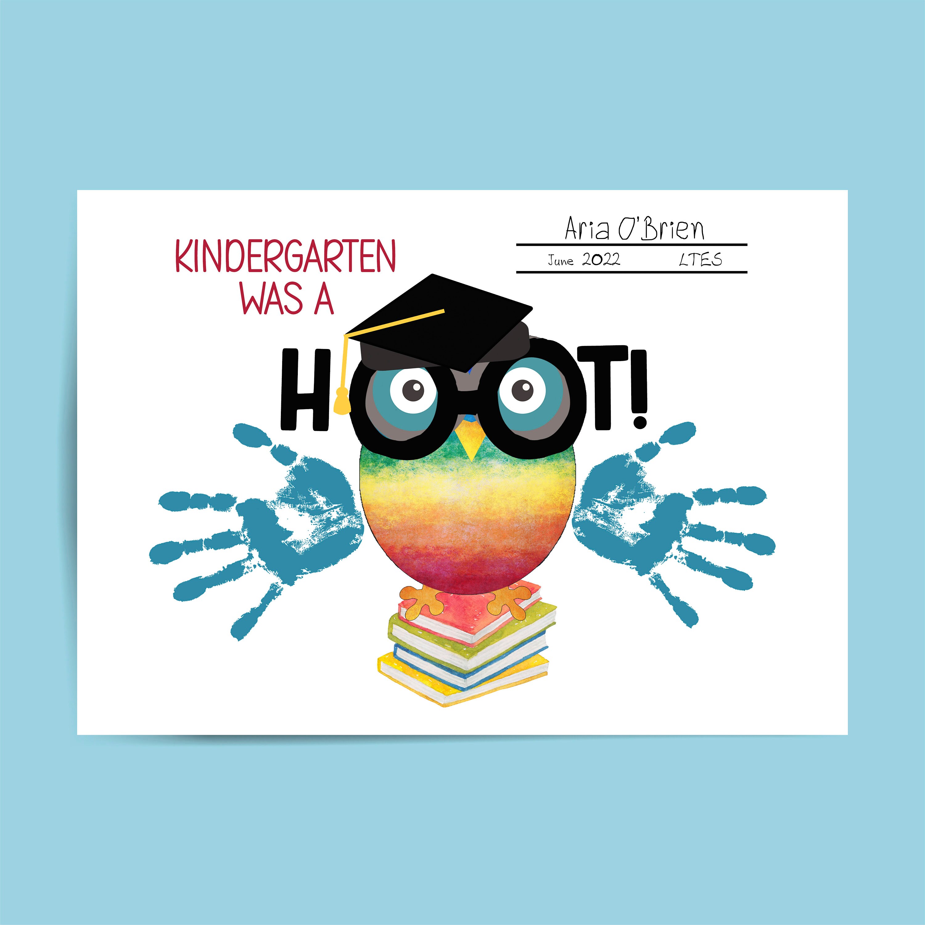 kindergarten diploma diy handprint art end of year craft etsy