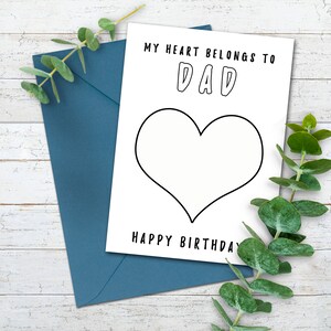 Printable Birthday Card for Dad From Daughter Son, Instant Download ...