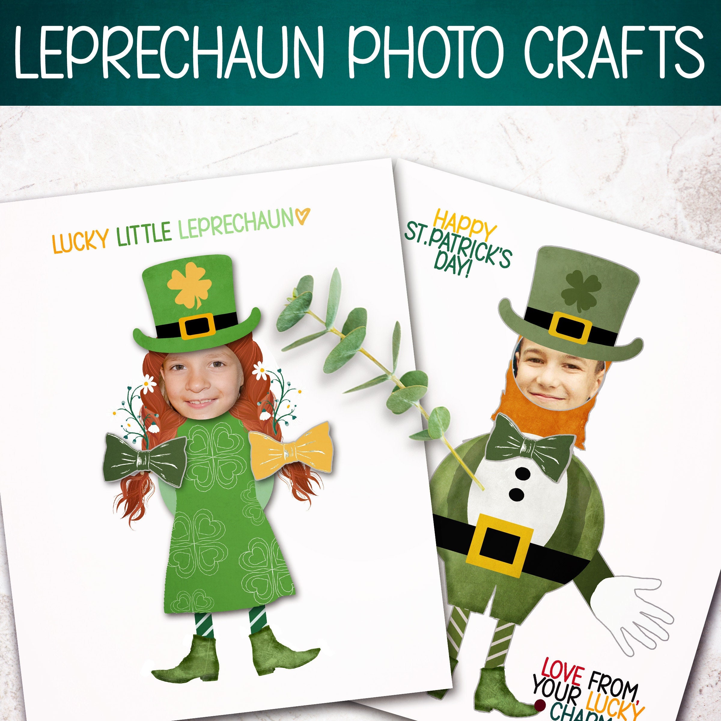 St. Patrick's Day Photo Crafts for Kids, DIY Leprechaun Art, March…