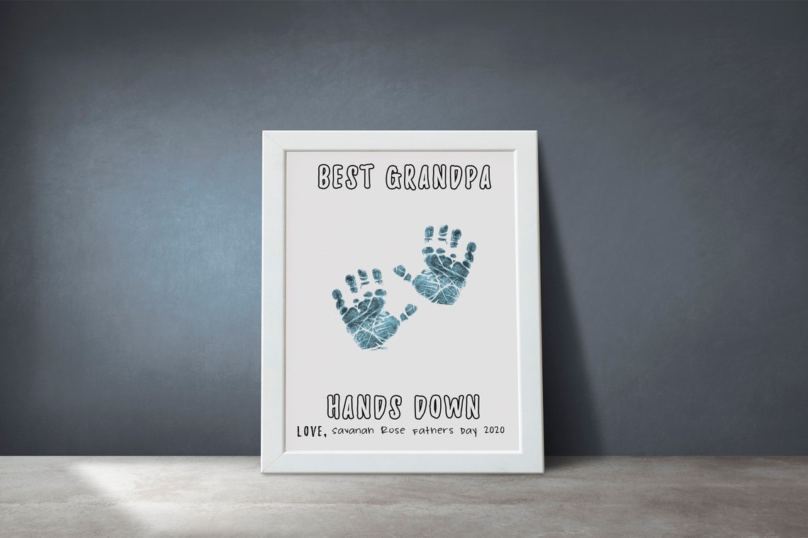 Printable Handprint Craft Best Grandpa Hands Down Birthday | Etsy Canada