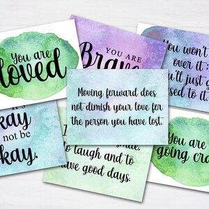 Grief Affirmation Cards, Printable Therapy Cards with Grief Quotes, Sympathy gift for widow, Loss of Mother gifts, Death of loved one image 6