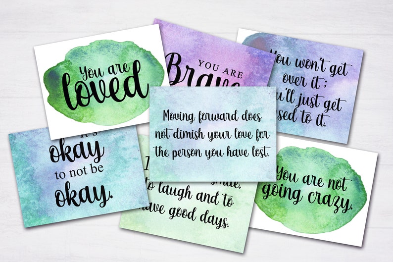 Grief Affirmation Cards, Printable Therapy Cards with Grief Quotes, Sympathy gift for widow, Loss of Mother gifts, Death of loved one image 6