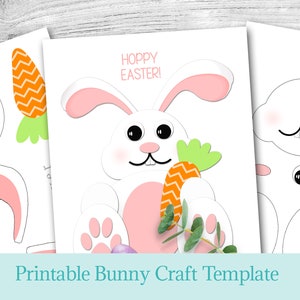 Easter Bunny Craft Template for Kids, DIY Spring Art Activity for the Classroom, Homeschool Printables for Preschoolers, Instant Download