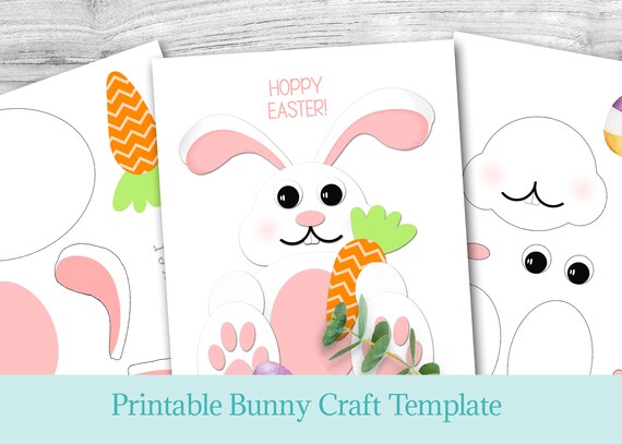 Easter Bunny Craft Template for Kids DIY Spring Art Activity | Etsy