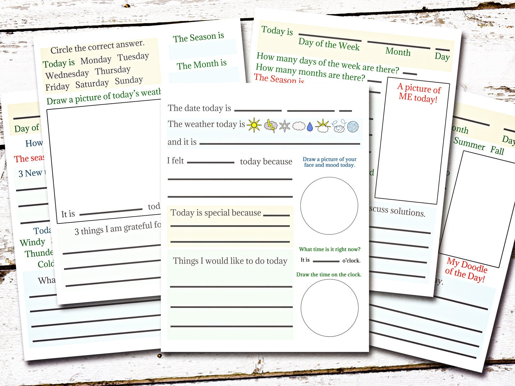 Printable Journal Worksheets for Kids Calendar Activities for  Etsy