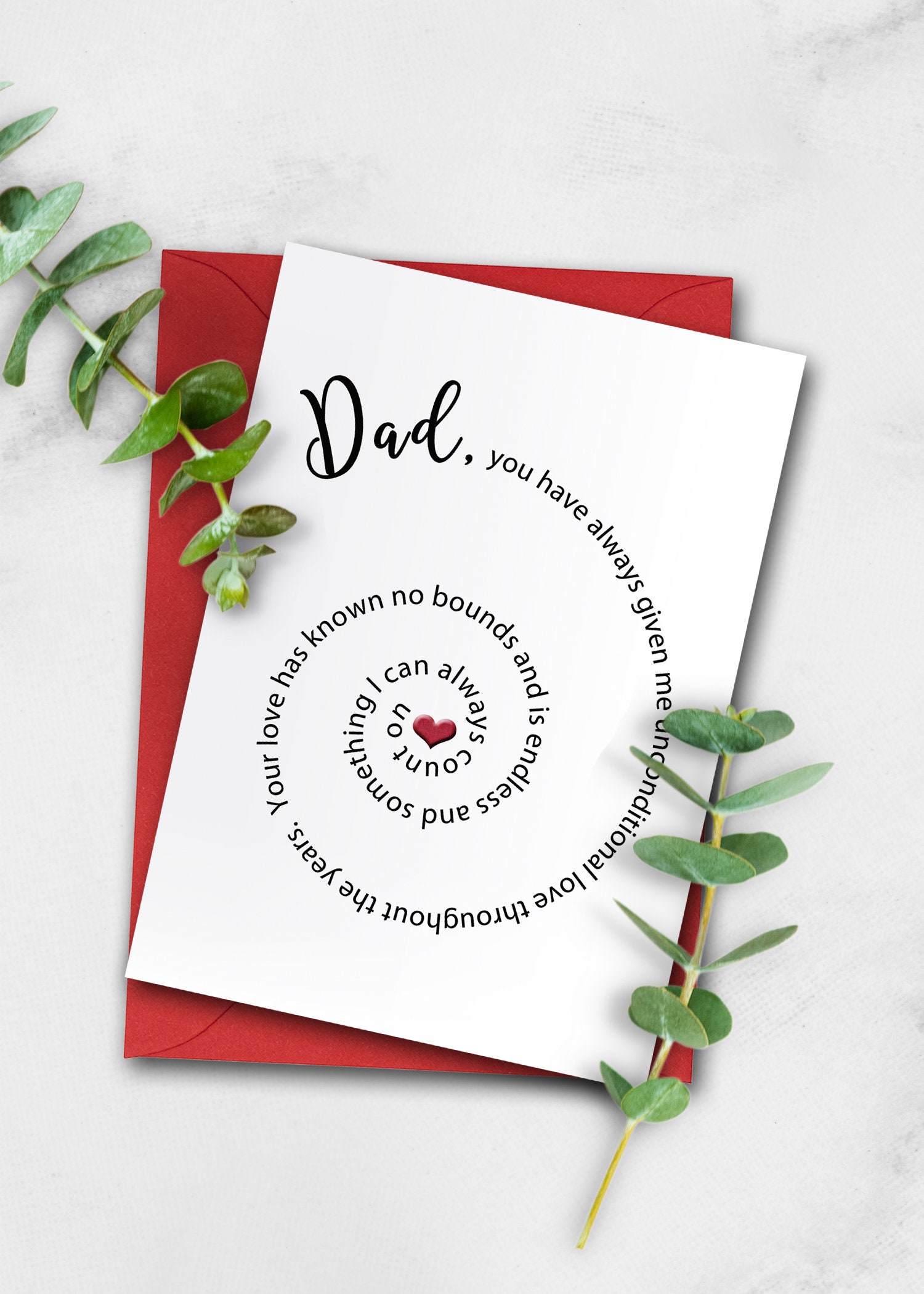 Printable Card For Dad Birthday Card From Daughter Etsy