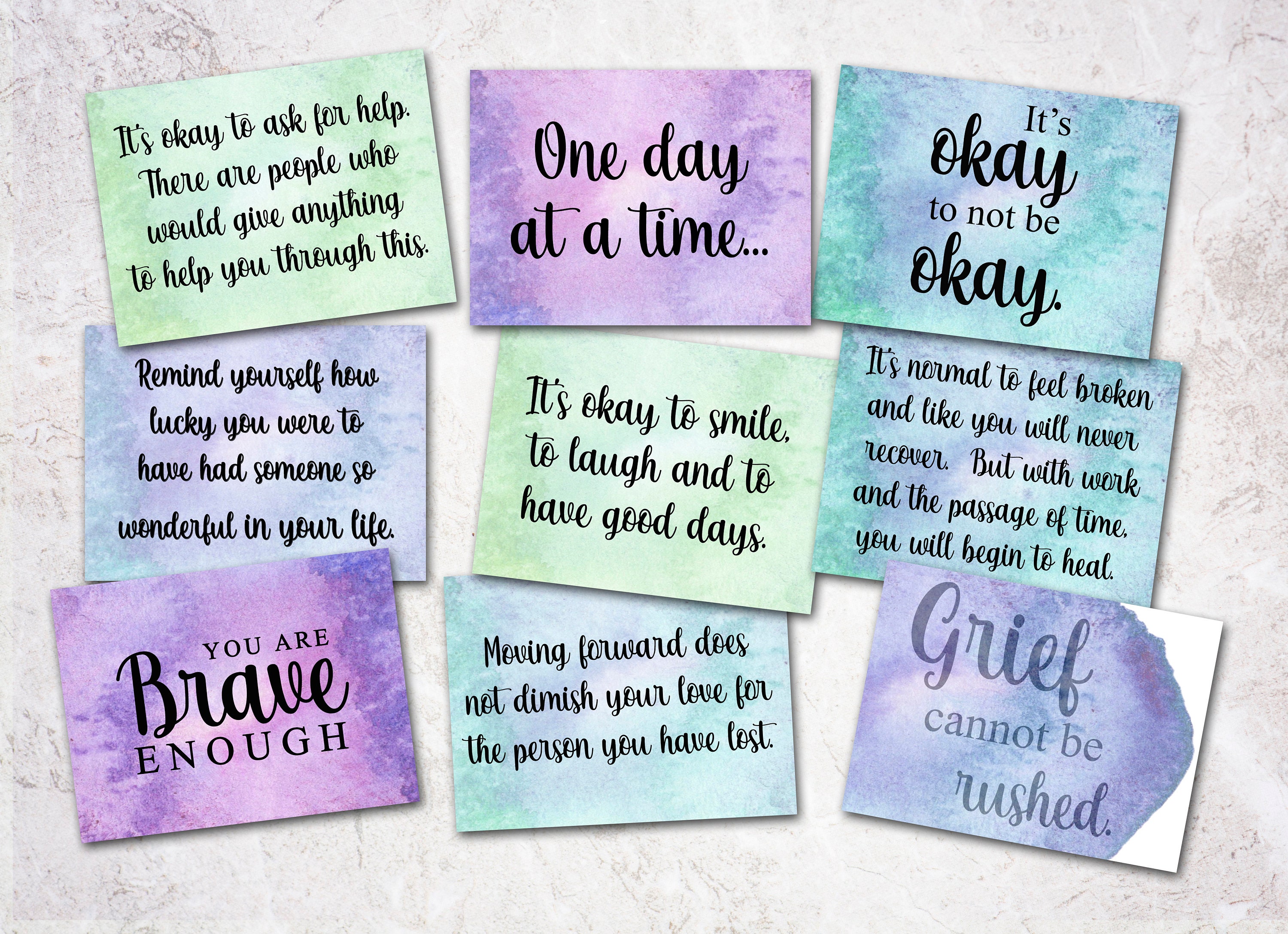 Grief Affirmation Cards Printable Therapy Cards With Grief Etsy Canada