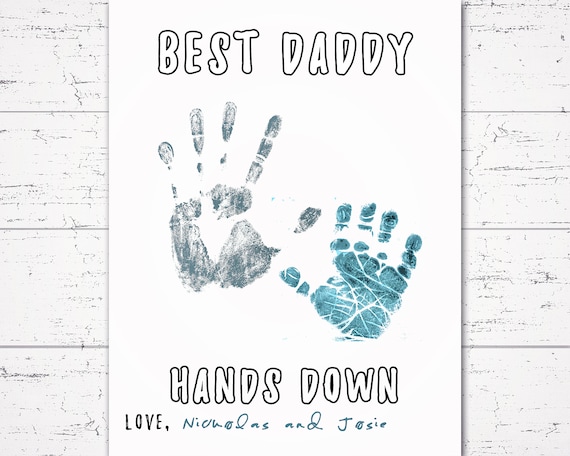 Best Daddy Hands Down Printable Personalized Birthday T Etsy
