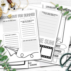 Looking forward to Summer End of Year Activity, Student Writing Prompts, Homeschool Printables, Downloadable Last Week of School Worksheets