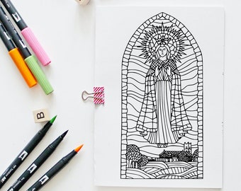 Catholic Adult Coloring Page - Our Lady of Knock