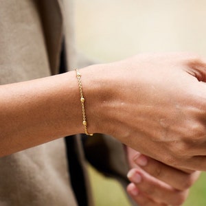 Gold Beaded Bracelet image 1