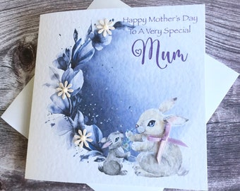 Happy Mothers day card/ Mummy/ Mum/ Step Mum/ Nana / Grandma/ pretty handmade and personalised card, unique Mother’s Day gift