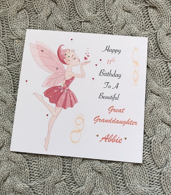Carte De Joyeux Anniversaire Pour Fille Faite Main Et Personnalisée/ Fille/ Filleule/ Petite-fille/ Nièce/ Sœur/ Cousine/ Amie/ Tout âge. - France