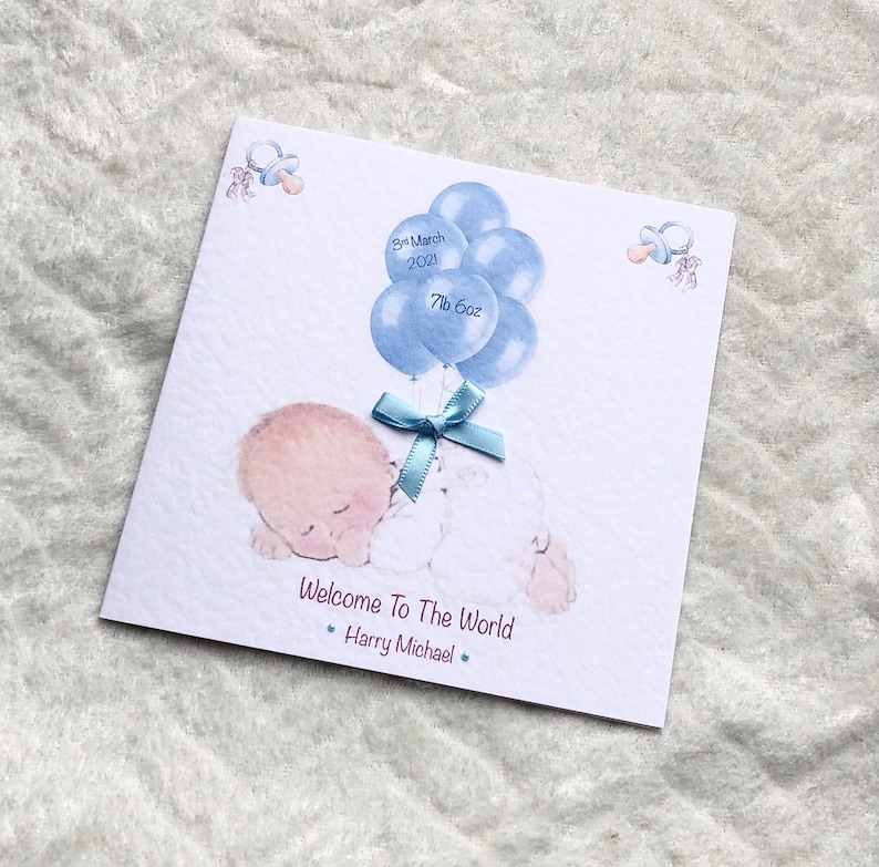 New Baby Girl/ Baby Boy/ handmade personalised card/ Daughter/son/ grandson/ granddaughter/ handmade and personalised/ Congratulations card image 3