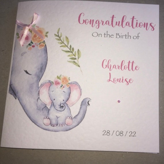 Handmade Wildlife Greetings Card - Congrats Elephants Handmade Wildlife Greetings Card - Congrats Elephants