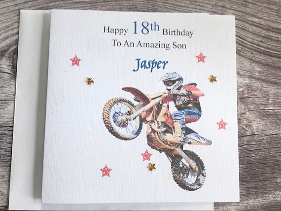 Personalised Motorcycle Birthday Card – For Dad, Son, Grandson, Nephew Or Boyfriend – Customisable Motorbike Card - View #2