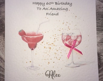 Happy Birthday card/female//birthday gift /friend/mum/daughter/ sister/ niece/ cousin/ 18th/ 21st/ 30th/ 40th/ 50th/ handmade card