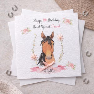 Personalised Birthday Card ,Horse Girl's Card,Equine Card,Personalised Name,Age And Relation,Daughter,Granddaughter,Sister,Niece,Friend etc image 2