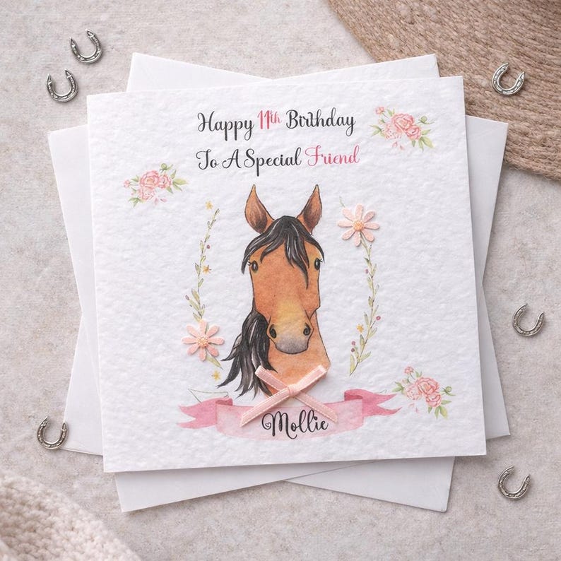 Personalised Birthday Card ,Horse Girl's Card,Equine Card,Personalised Name,Age And Relation,Daughter,Granddaughter,Sister,Niece,Friend etc image 2