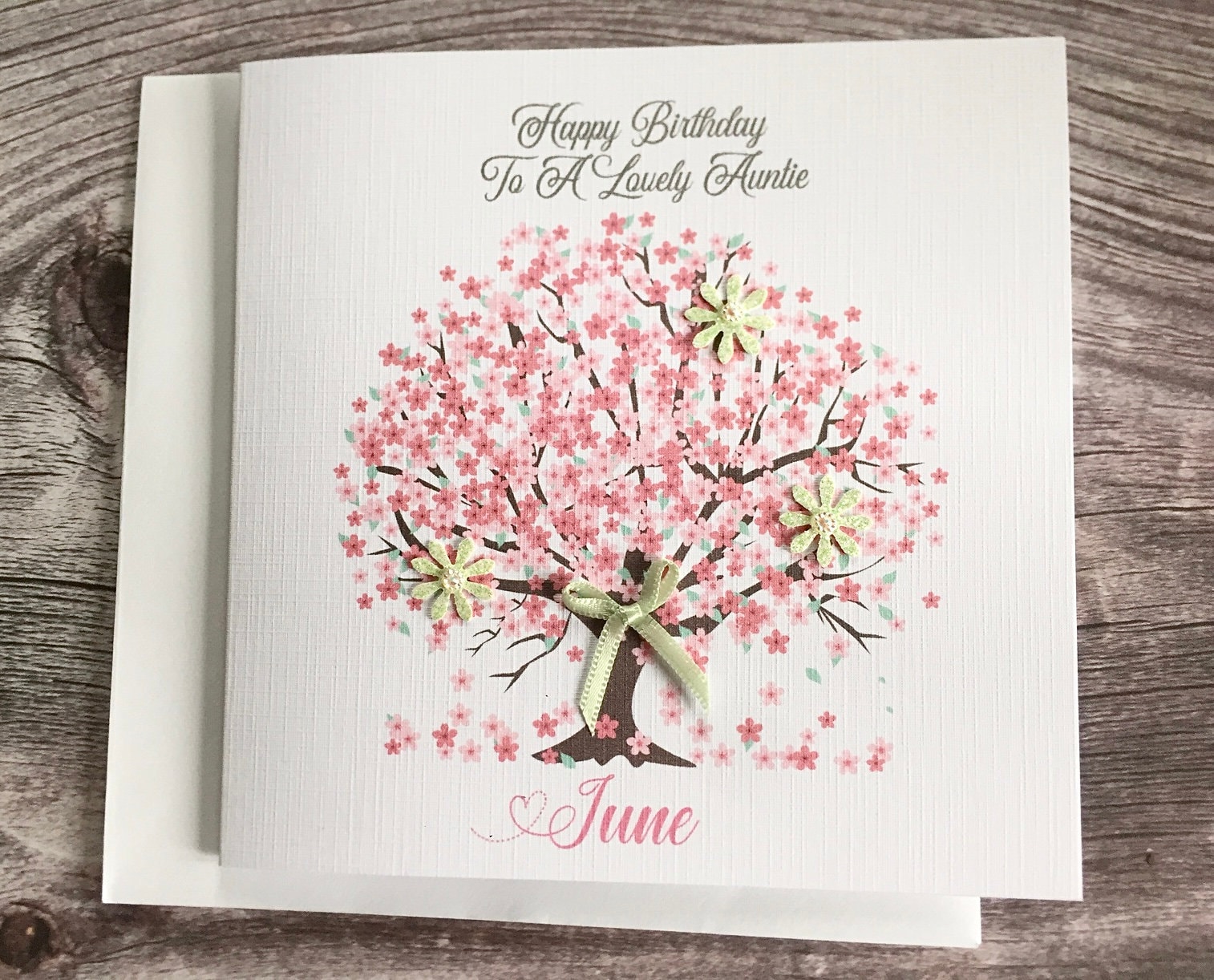 Tarjeta de feliz cumpleaños con árbol de flores rosas hecha a mano y  personalizada para / mamá / hija / hermana / sobrina / prima / amiga flores,  cualquier edad, cualquier relación. - Etsy México, image size:1514x1222