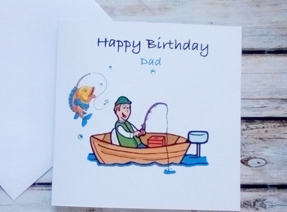 Joyeux Anniversaire Carte De Peche Faite A La Main Etsy France