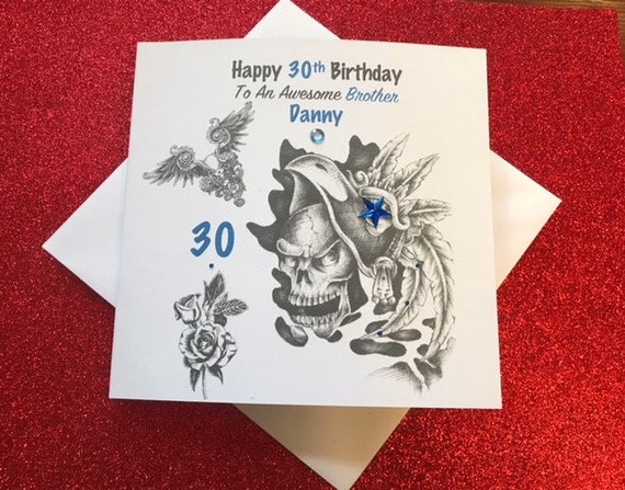Personnalisé 30th carte d/'anniversaire garçon homme ami fils père neveu frère cousin