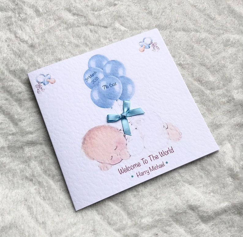 New Baby Girl/ Baby Boy/ handmade personalised card/ Daughter/son/ grandson/ granddaughter/ handmade and personalised/ Congratulations card image 5