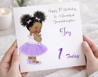 Girls Birthday card Personalised with Name /Daughter/Goddaughter/ Granddaughter/ /Niece/ Sister/ Cousin/ Friend/ 1st/2nd/3rd/4th/ All Ages