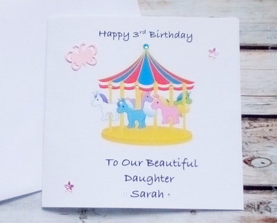 Childs Happy Birthday Card Daughter Son Goddaughter Etsy