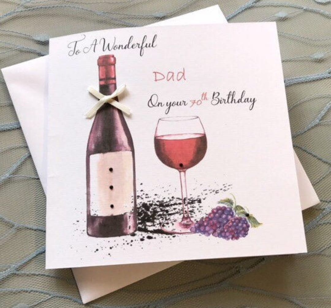 Happy Birthday Red Wine Card Handmade Personalised, Son,brother,dad
