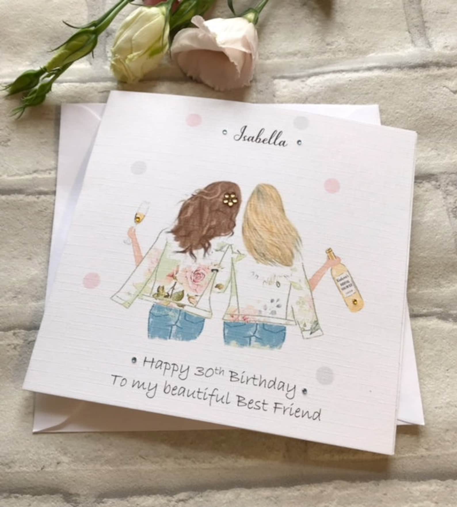 Happy Birthday Best Friend Handmade and Personalised Card | Etsy