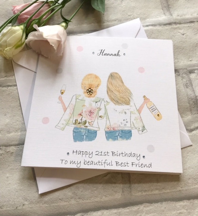 Happy Birthday Best Friend Handmade and Personalised Card | Etsy