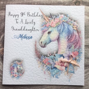 Unicorn Birthday card / daughter/ goddaughter/ Granddaughter/ niece/ sister// cousin/ friend/ Birthday gift