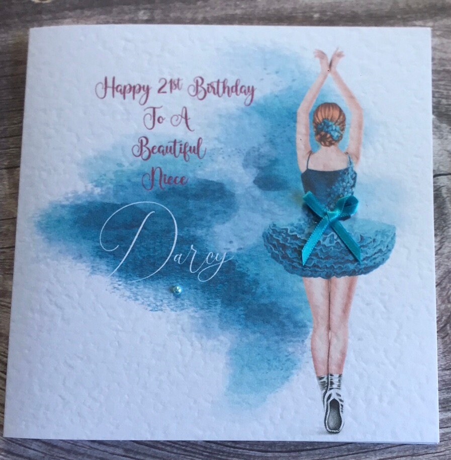 Ballerina Birthday Card, Silhouette Ballerina, 18th Birthday - UK - View #7