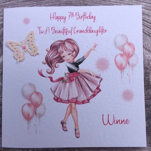 Girls Happy Birthday card Handmade and personalised/ daughter/ goddaughter/ Granddaughter/ niece/ sister/cousin/ friend/ 5th/8th/10th/12th/