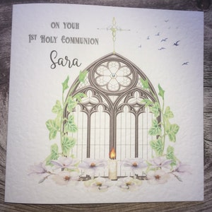 Beautiful Watercolour 1st Holy Communion Card/Confirmation. Handmade and Personalised.